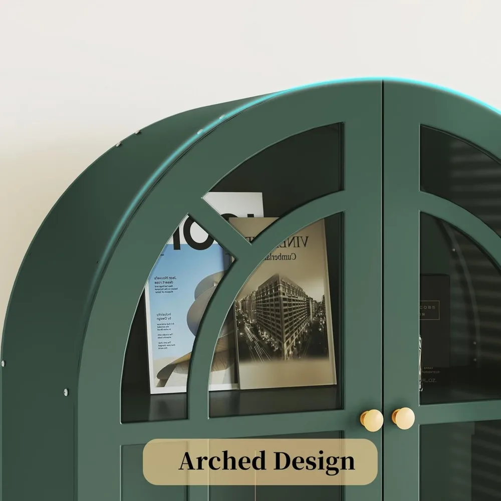 Arched Glass Door Bookcase 6