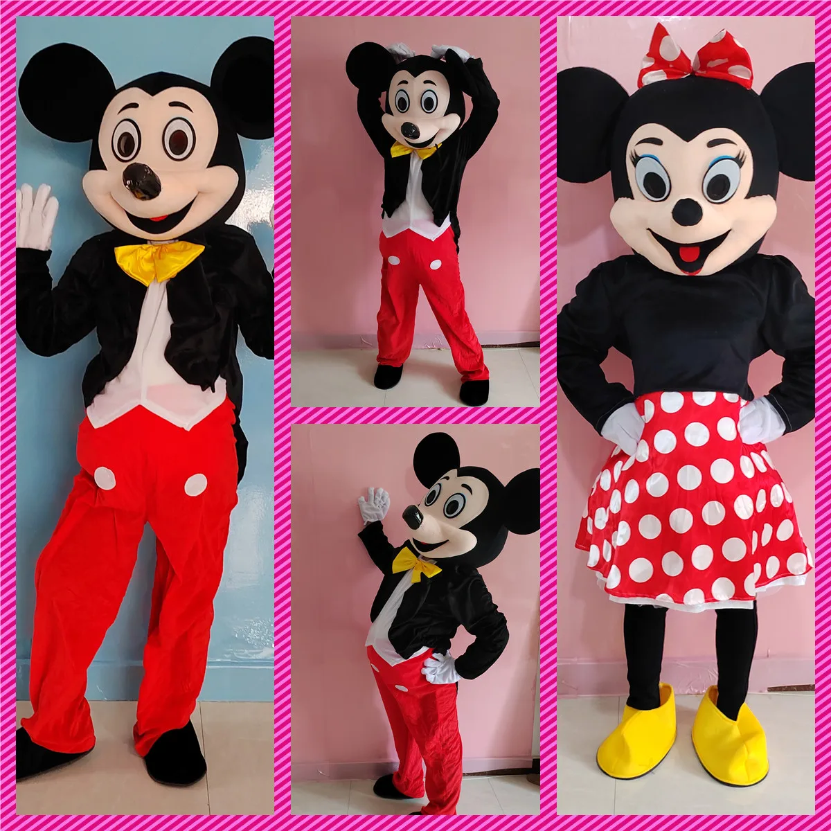 Disney Large Mickey Mouse Costume Adult EVA Head Short Plush Mascot Set Animal Character Doll Costume Event Party Cosplay Costum