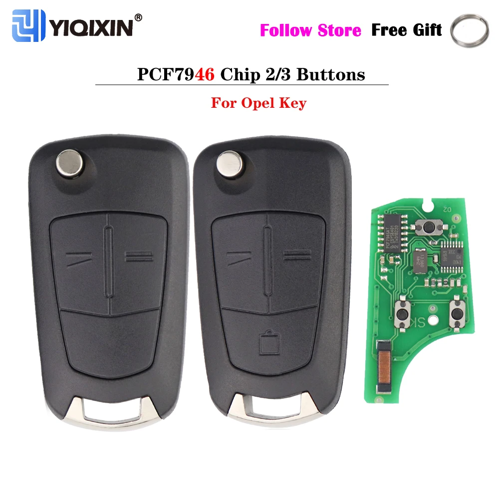 YIQIXIN 433Mhz Flip Remote Car Key For Opel/Vauxhall Signium 2005-2007 Vectra C 2002-2008 Zafira B 2005 - 2013 PCF7946 Chip Fob