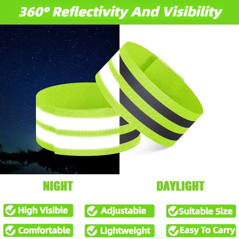 Safety Reflective Tape Bands reflective tape bands For Wrist Arm Ankle Leg High Visibility Reflect Straps Night Walking Cycling Running