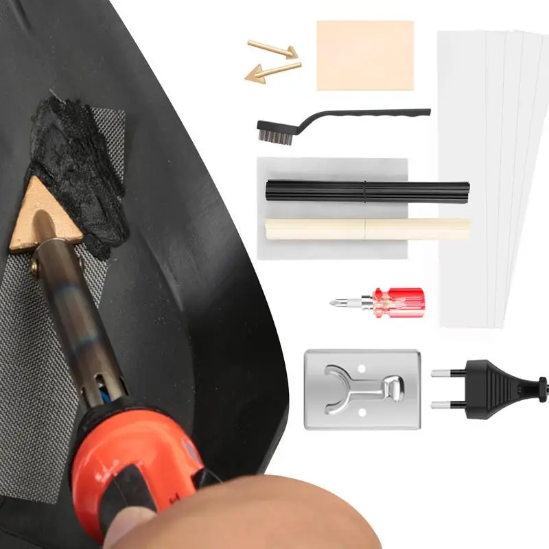 

Welding Kit With Welder Rods 100W PP Welding Repair Kit Reinforcing Mesh Hot Iron Stand PP Bumper Repair Kit DIY Arts Crafts &