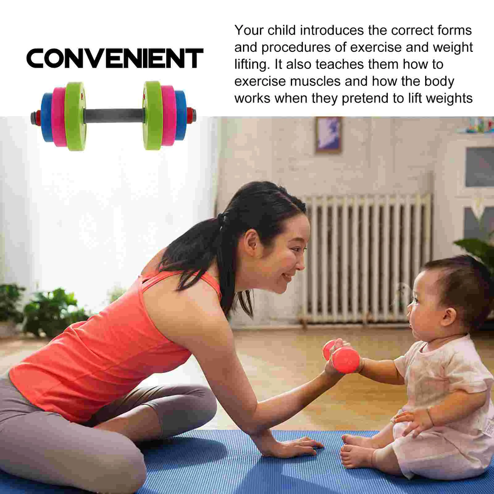 AdjustableHandGripTrainingDumbbellChildrenFitnessEquipmentBarbellToyCreativeDumbbellsBodyBuildingToolsGYMAccessories