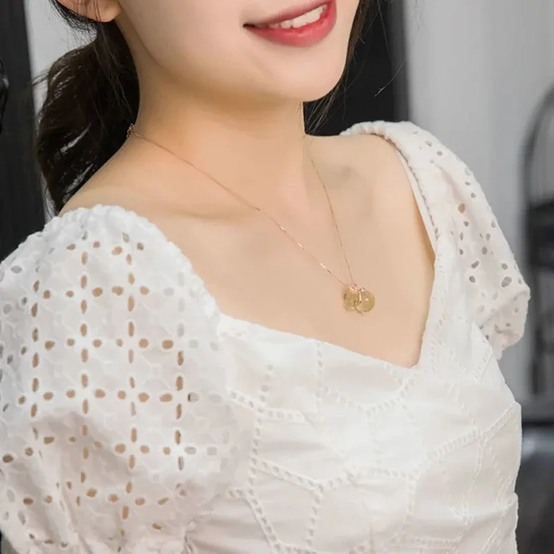 천연 황수정 다이아몬드 목걸이 펜던트, 창의적인 레트로 여성 실버 주얼리, 우아한 매력, 오리지널 디자인 브랜드, 신제품