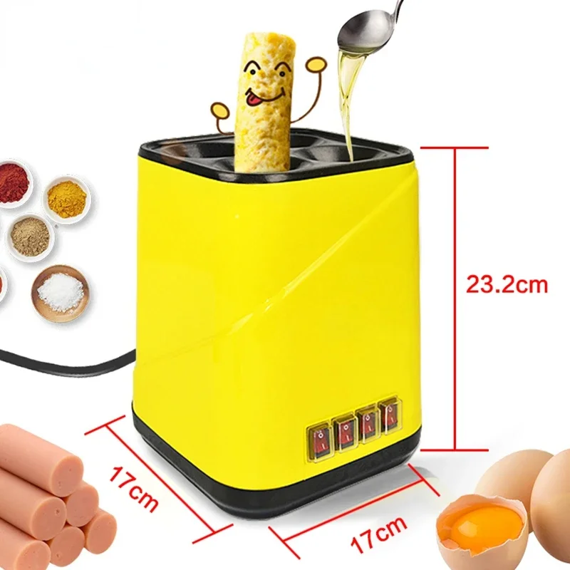 CUKYI Automatic Roll Maker electric Egg Boiler Cup Omelette Breakfast maker Non-stick Kitchen Cooking Tool 220V heat separately