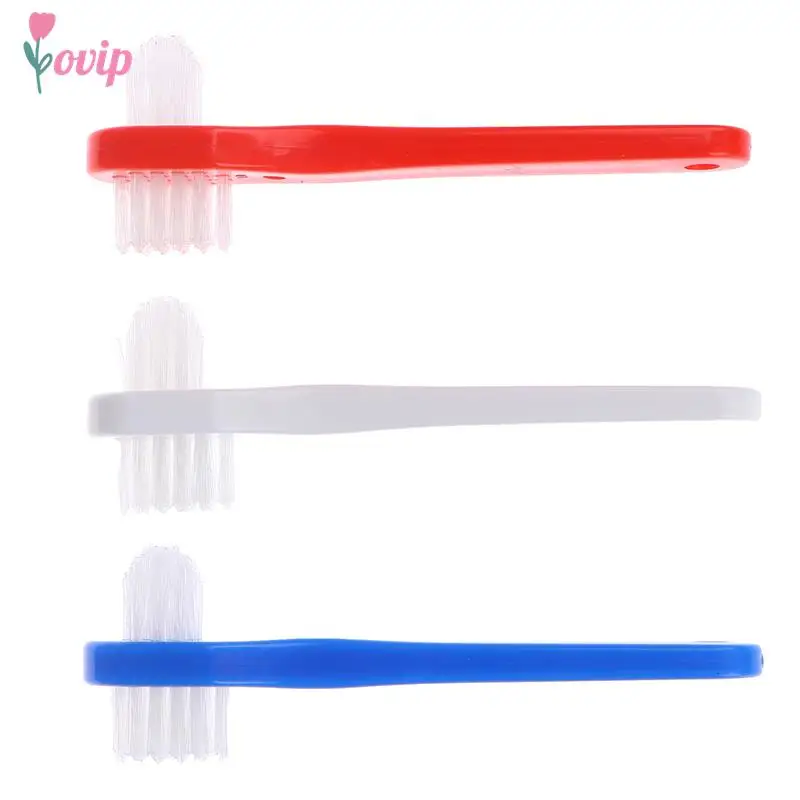 

T-shape Denture Dedicated Brush Toothbrush Dual Head False Teeth Brushes Cleaner Adult Student Teeth Whiteing