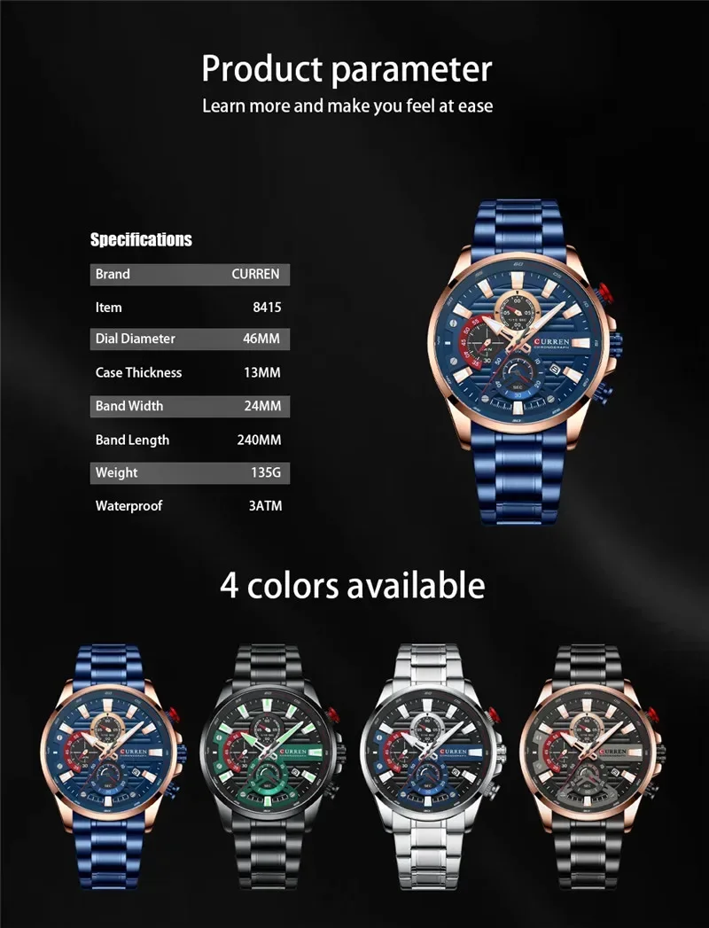 Curren 8415 Men's Watch description image 5