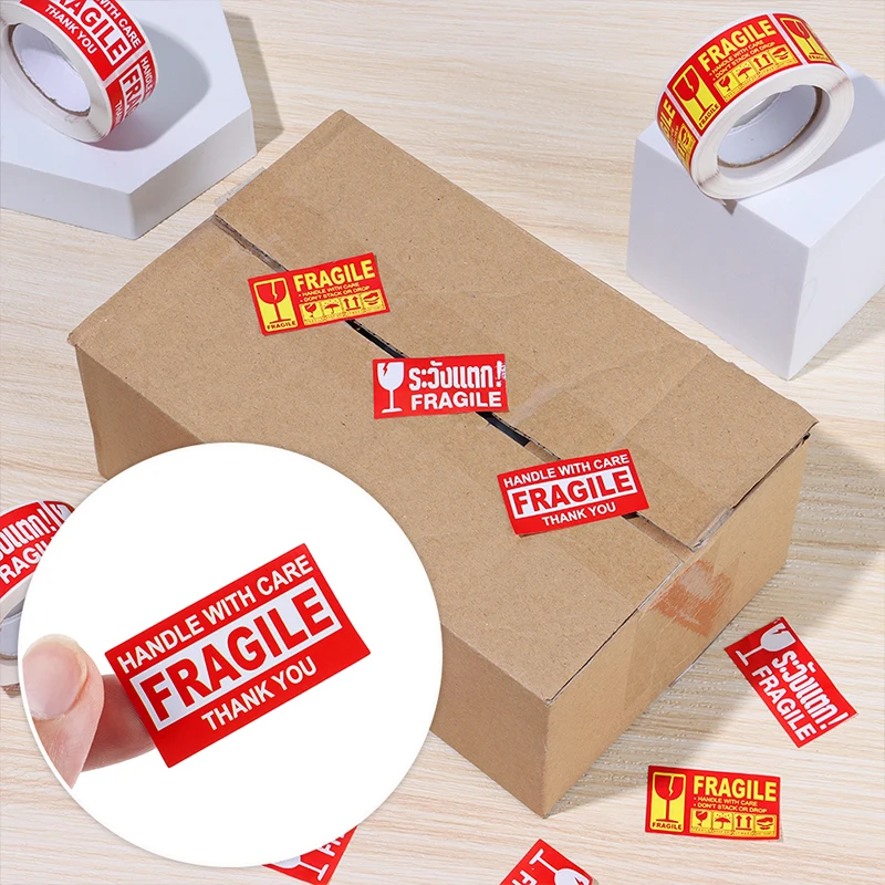 Fragile Warning Label Stickers Logistics Accessories Hazard Goods Handle With Care Warning Labels Express Label Adhesive fragile stickers,decorative labels stickers,safety stickers,self adhesive stickers,adhesive stickers
