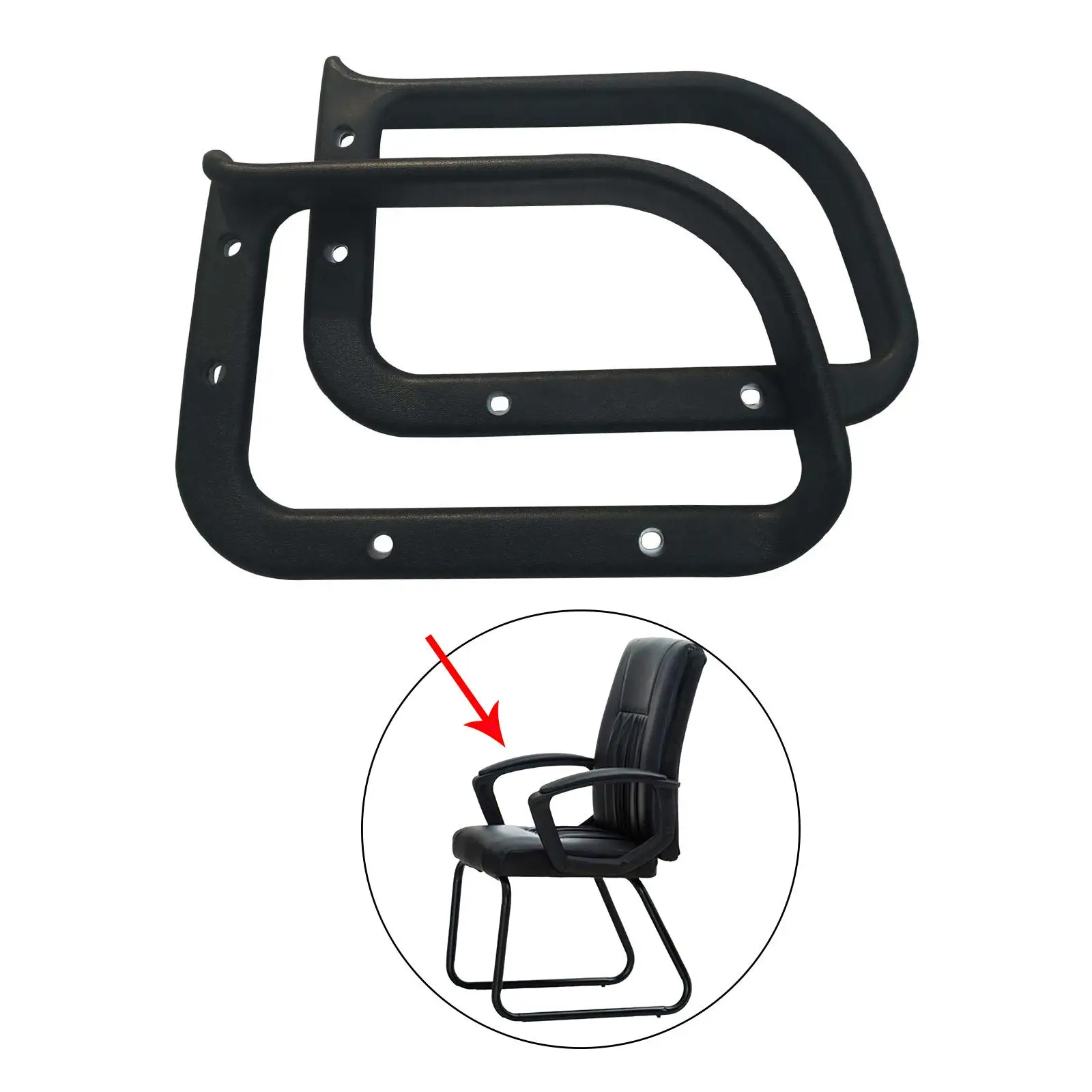 Almohadillas Para Reposabrazos De Silla De Oficina - 1 Par, Tapa Superior, Repuesto Genérico, Color Negro