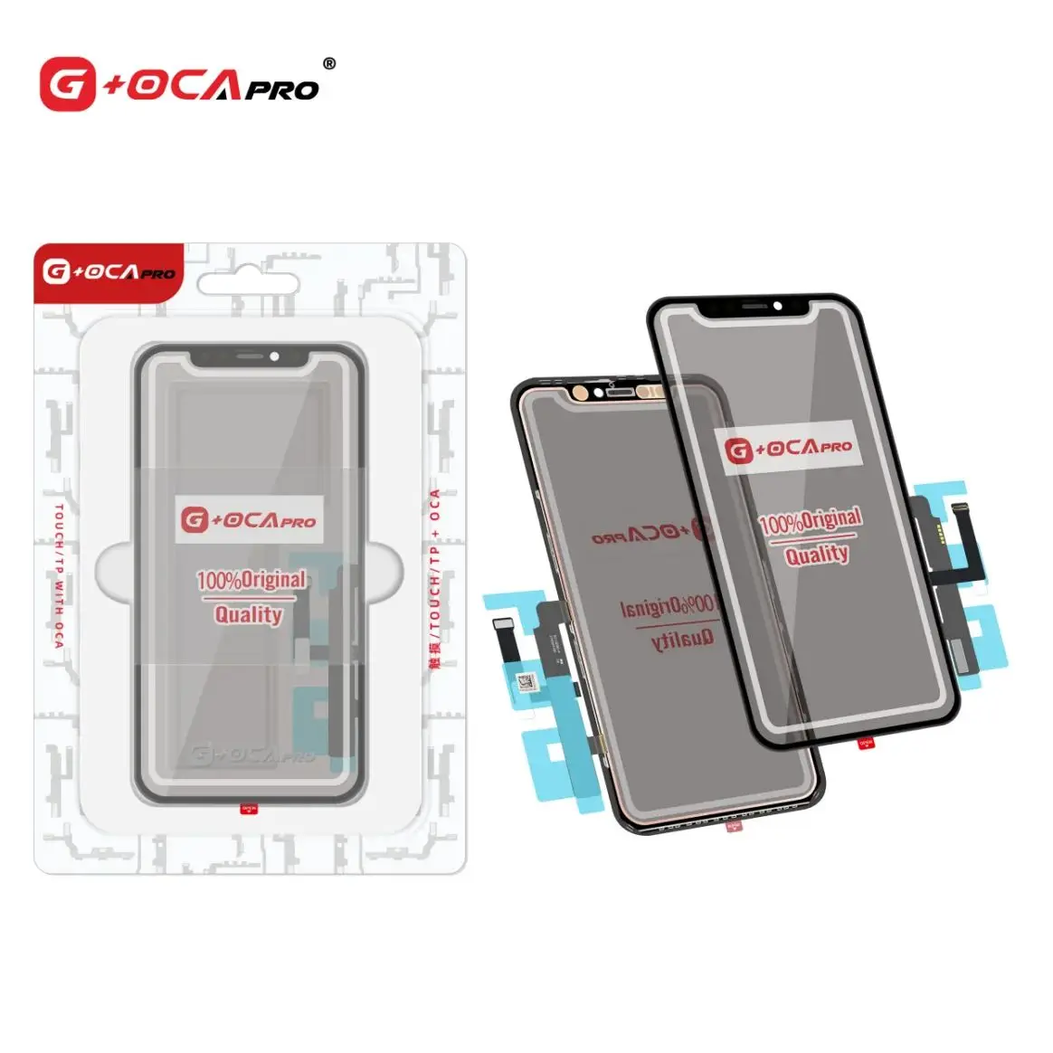 3Pcs G+OCA TOP Touch Screen Glass With OCA Polarizer For iPhone X Xs Max 11 12 Pro 11 13Pro Max Xr Screen Digitizer Outer Panel