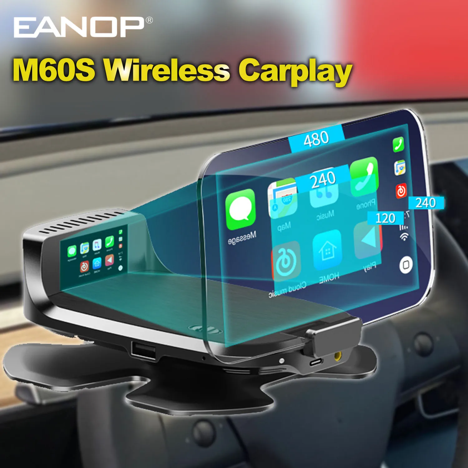 HUD M60 Car Head up display Wireless Mirror Projector Suppor –  carplay.technology