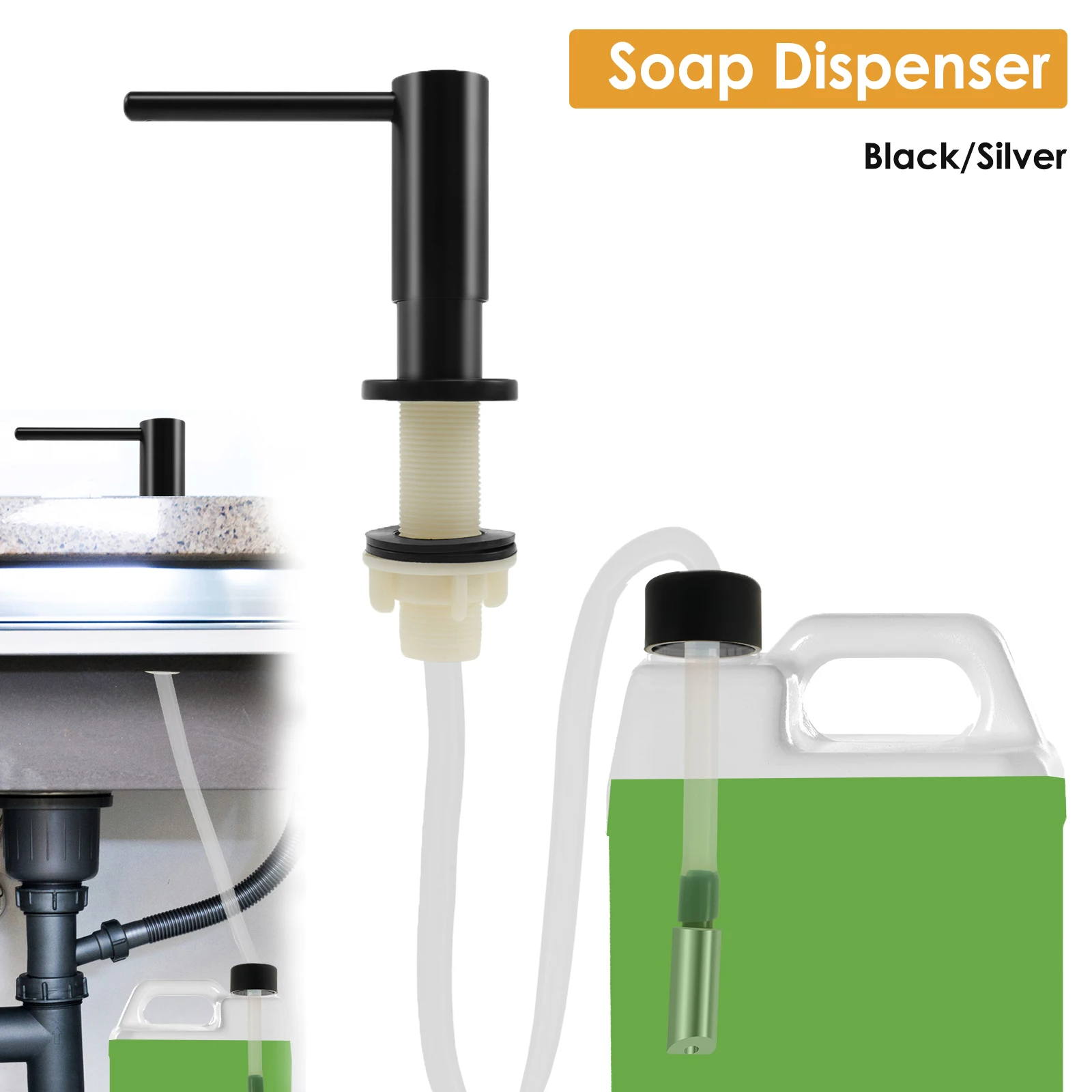 เครื่องจ่ายสบู่เหลวหลอดขยายชุดห้องครัวในตัวอ่างล้างจานเครื่องจ่ายสบู่เหลวห้องน้ําโลชั่นผงซักฟอกมือกดปั๊ม 1