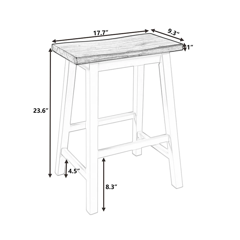 TOPMAX Farmhouse Rustic 2-piece Counter Height Wood Kitchen Dining Stools for Small Places, Walnut  6