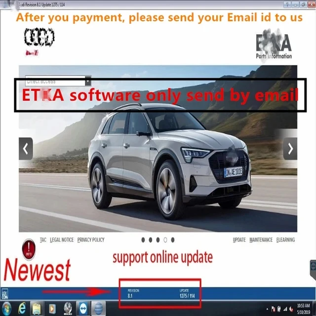 2023 hot sell ELSAWIN 6.0 with ET KA 8.3 Newest for A-udi for V-W Auto Repair Software Group Vehicles Electronic Parts Catalog