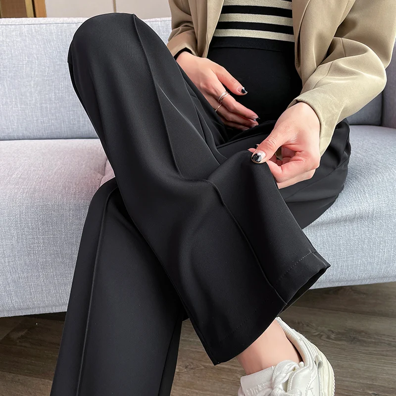 

Maternity Solid Chiffon Pants Summer Clothes For Pregnant Women 2023 New Plus Size Thin Pregnancy Supporting abdomen Trousers