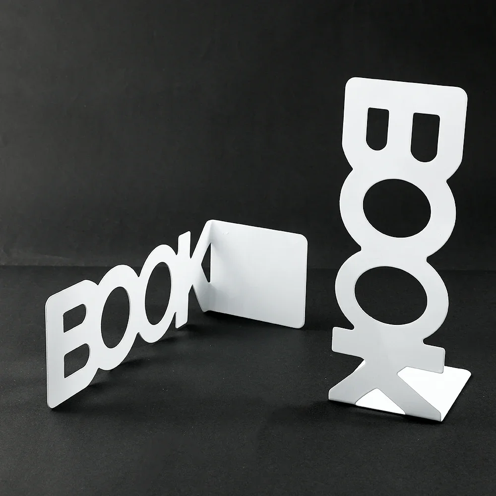 Book Organizer Book Holder Book Stand Book Metal English Letters Bookends Personality Creative Book Support Desk Office Decoration Reading Learn Office Appliances