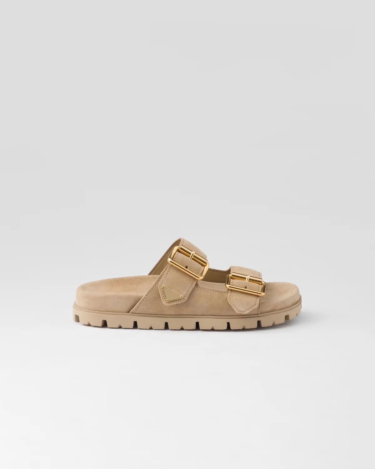 Women's Suede Strap Slides Straps Metal Buckles