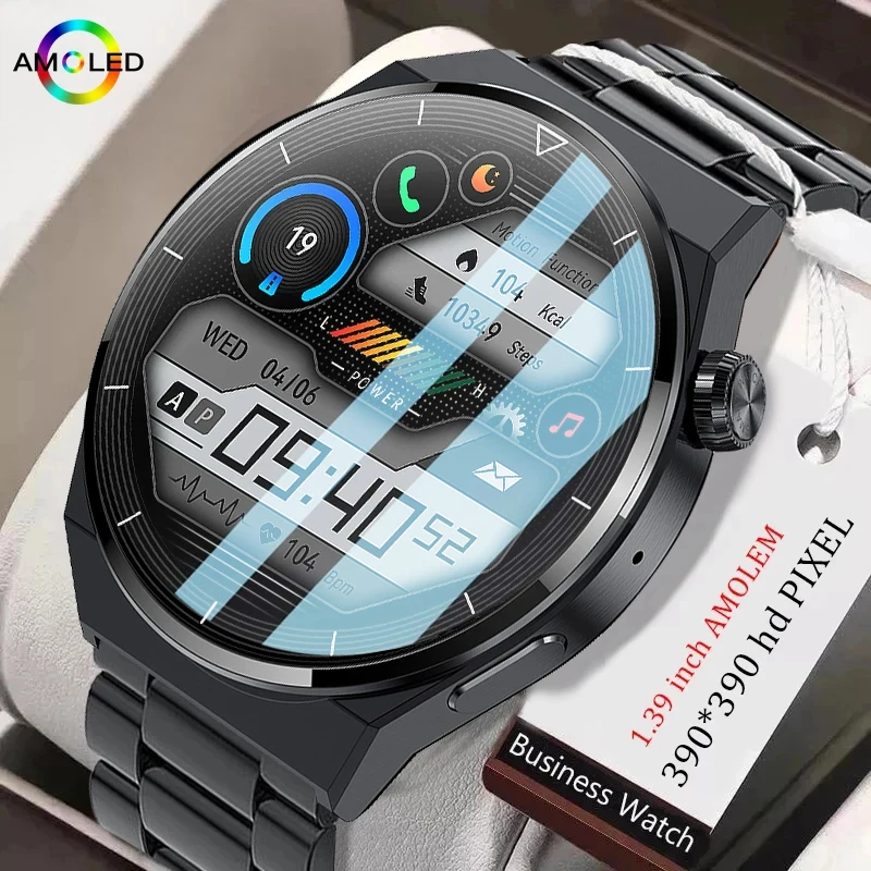 

1.36‘’ AMOLED Smart Watch For Men NFC GT3 Pro 390*390 HD Heart Rate Bluetooth Call Waterproof Smartwatch For Huawei Xiaomi Watch