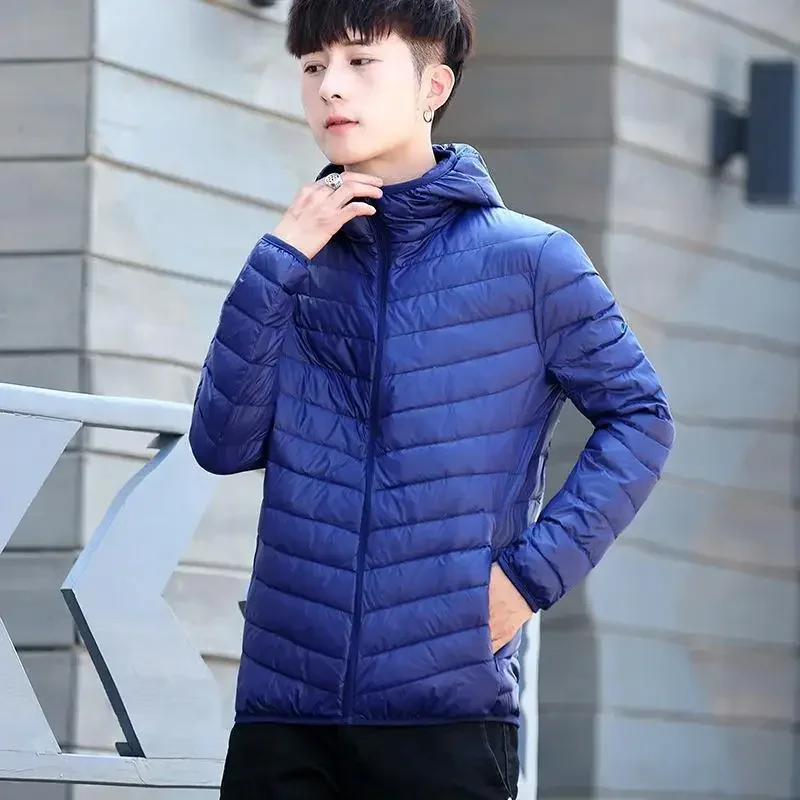 thumbnail image 1 of Parkas Abrigos Acolchados Masculinos Cremallera Chaqueta de Plumón para Hombre Acolchado Corto Ropa de Lujo Coreana Modelos de Invierno Ropa Casual Abrigada Moderna, 1 of 5