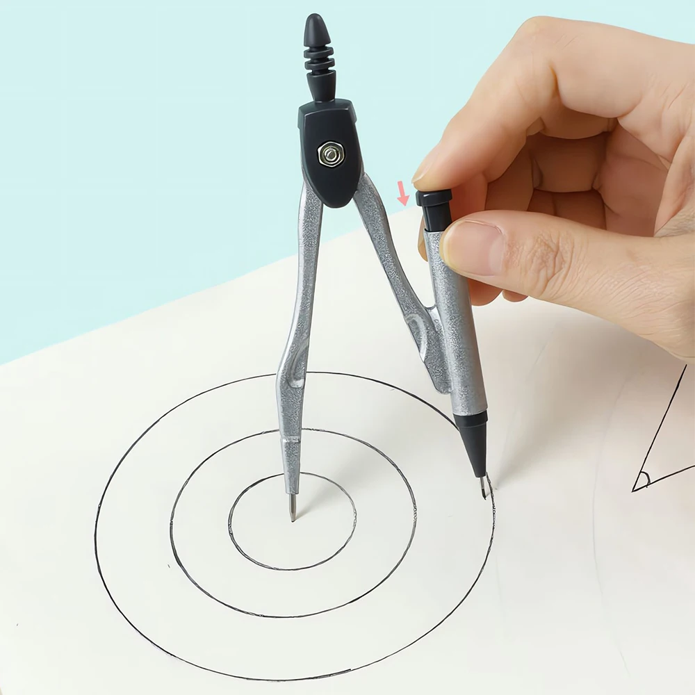 M&G Measuring Drawing Set (Compass + Ruler/Triangular Ruler + Protractor Eraser Mechanical Pencil Pencil Lead) 8pcs
