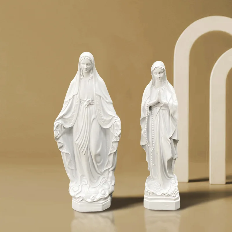 Our Lady of Lourdes Blessed Virgin Mother Mary Catholic Religious Gift Resin Figurine Statue Holy Home Decoration