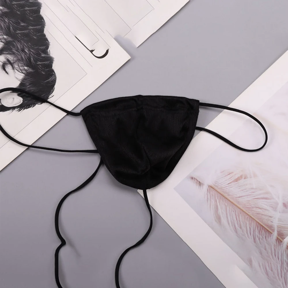 Men\\\'s Sexy Thong G Strings Lace T-Back Pouch Underwear Breathable Underpants Quick Dry Gay Homme Slip Open Butt Lingerie