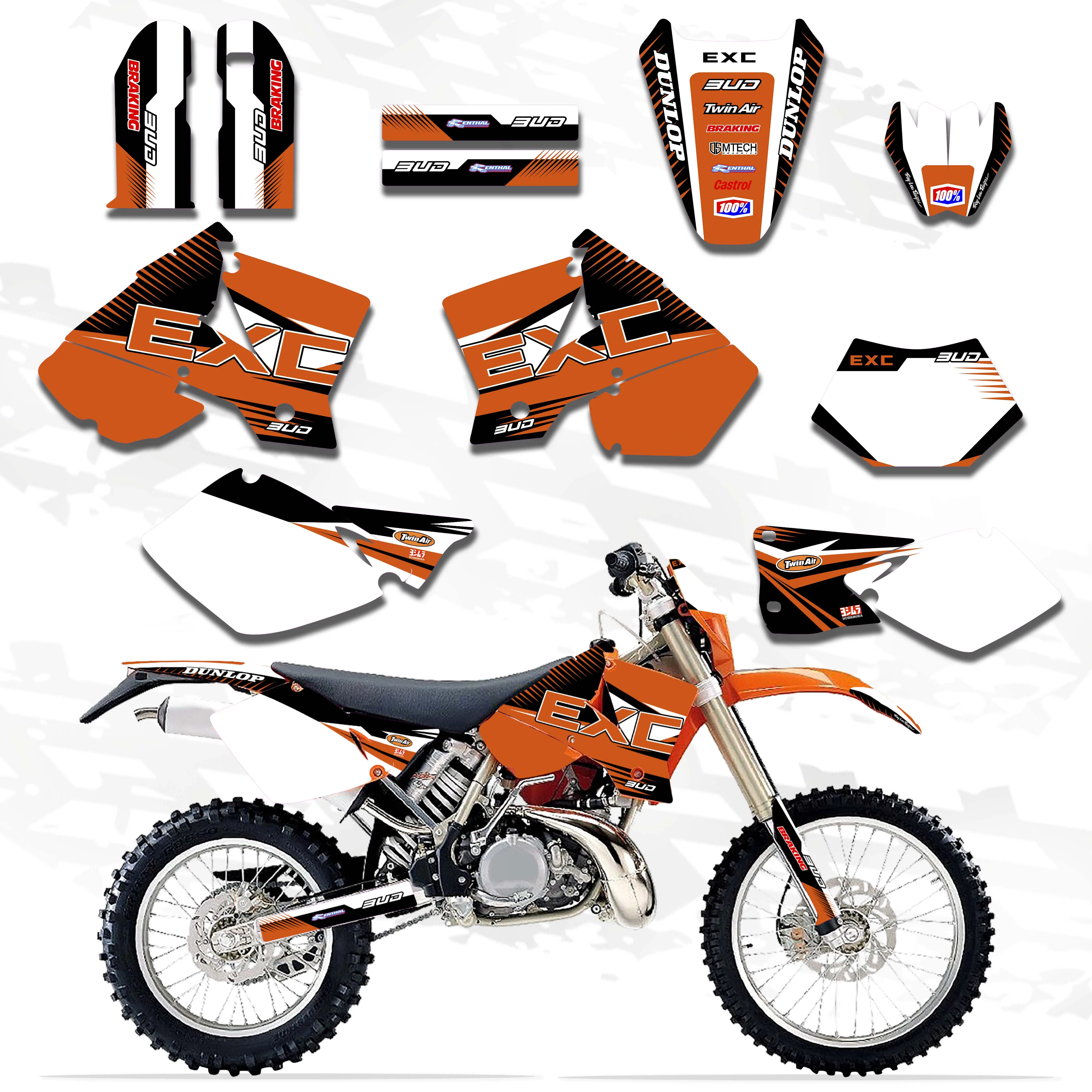 새로운 팀 그래픽 Decals 스티커 배경 KTM SX50 SX 50CC 50 미니 모험 MT50 MTK50 KTM50 2002