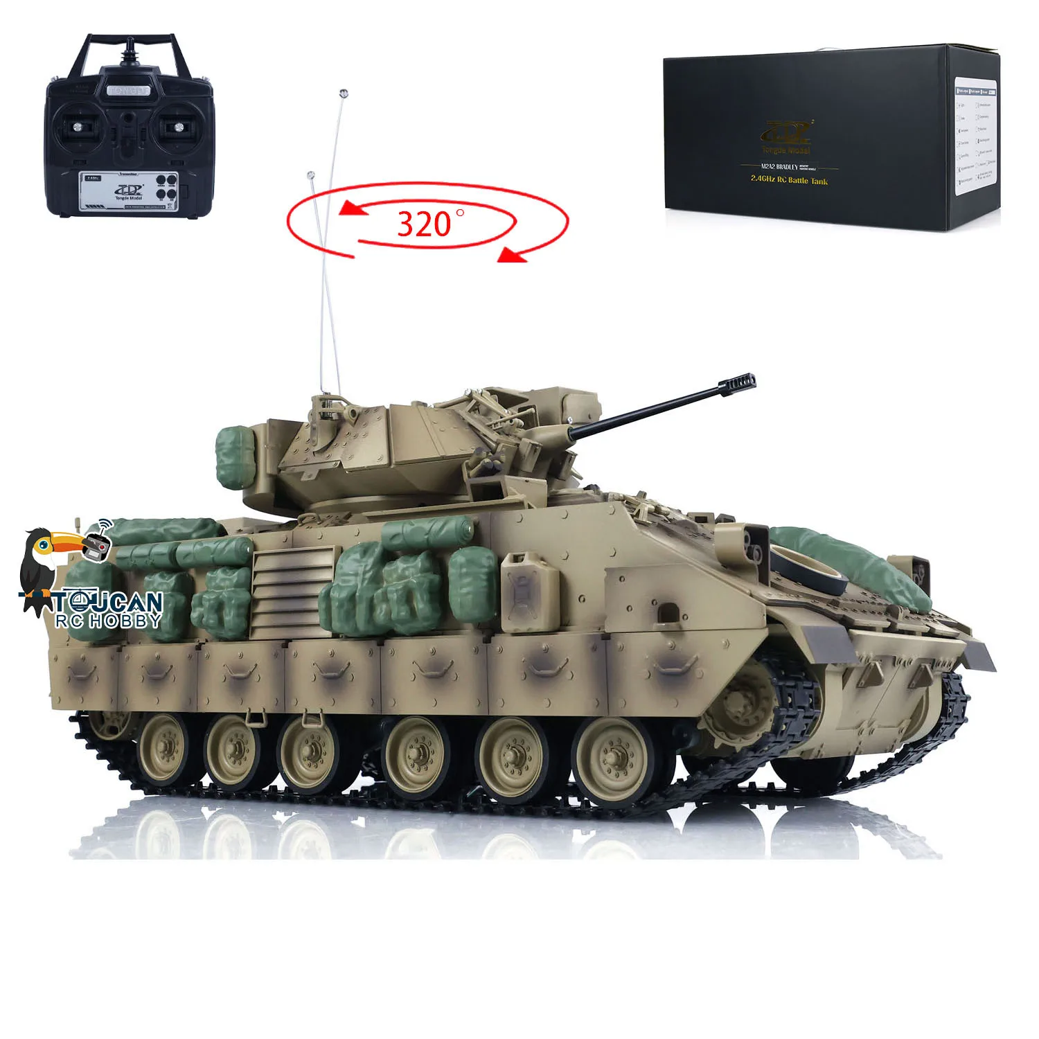1/16 Tongde RC Battle Tank M2A2 Bradley Electric Infantry Fighting TOUCAN Control Vehicle Ready to Run Model Toy for Boy TH23307 4
