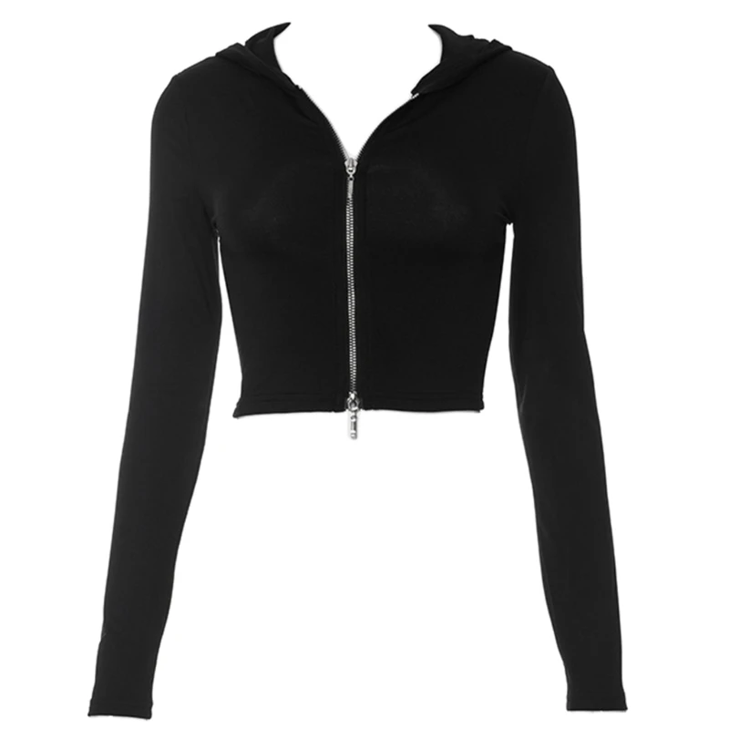 Sweat à Capuche Extensible à Fermeture éclair Pour Femme