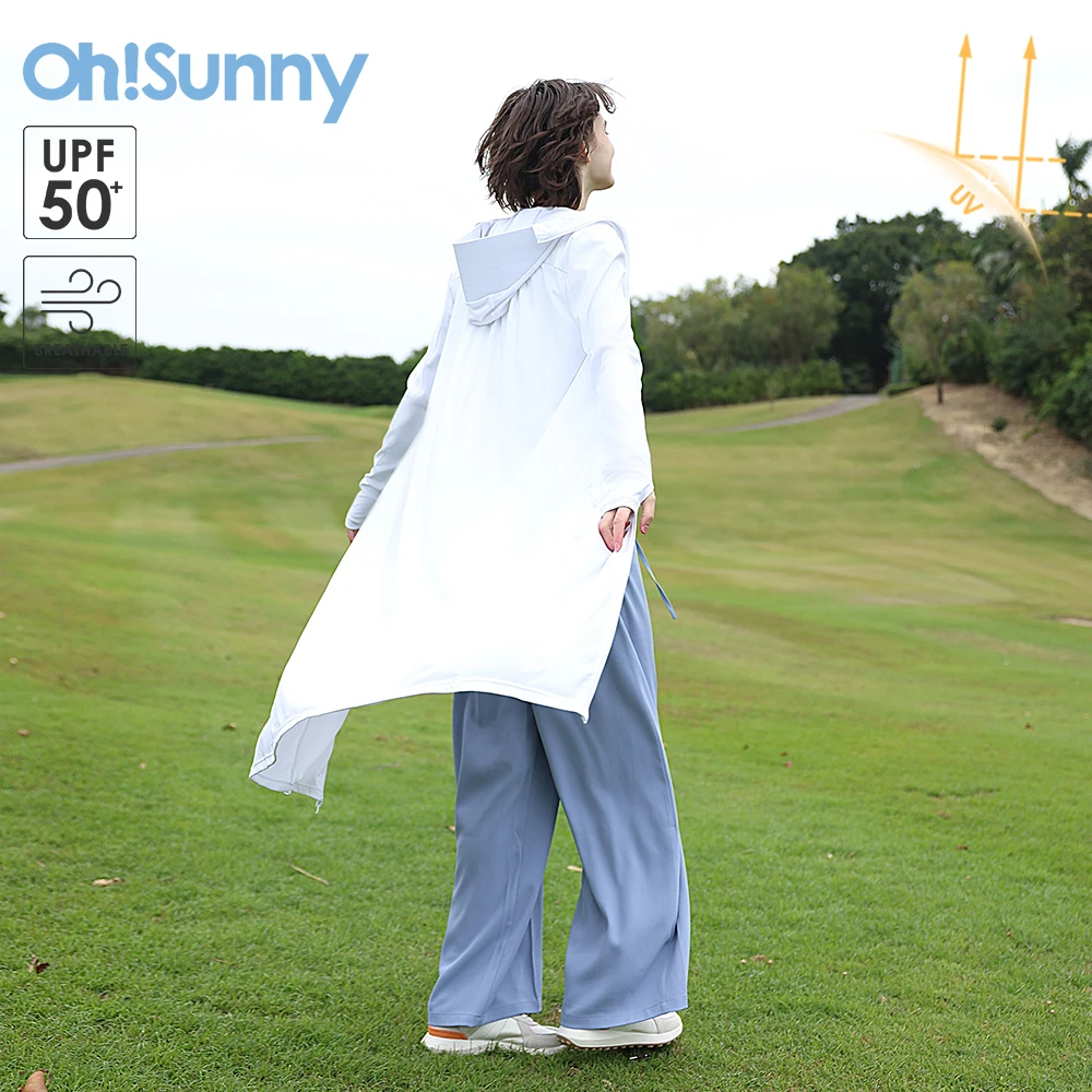 OhSunny Women Trench 2024 New Fashion Sun Protection Long Coat Breathable Hooded Washable Outdoor Jacket Anti-UV UPF 2000+ Abaya 5g 4g lte wifi outdoor abs antenna 2000 6000mhz broadband router base station antenna