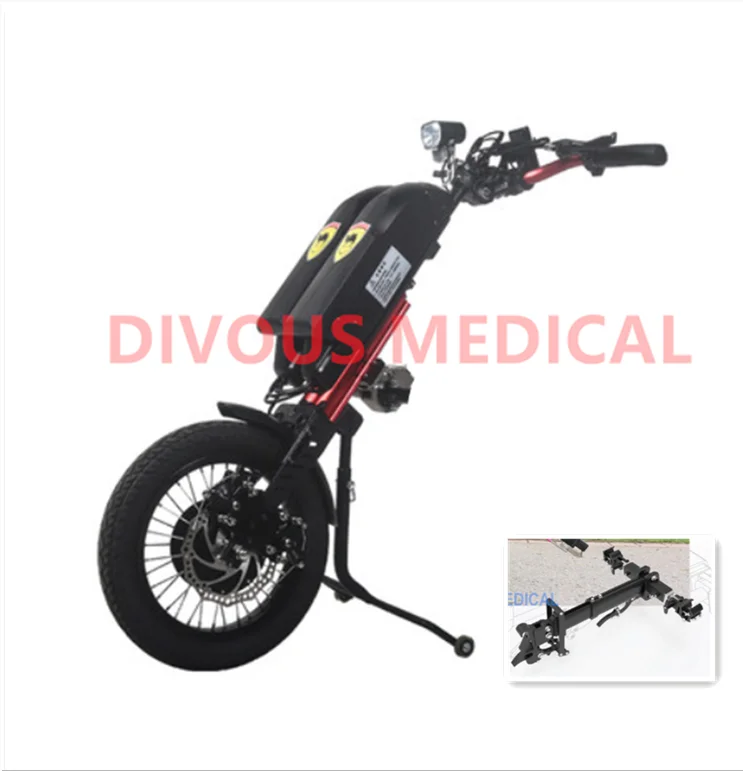 Power wheelchair trolley for disabled persons Attachable trolley