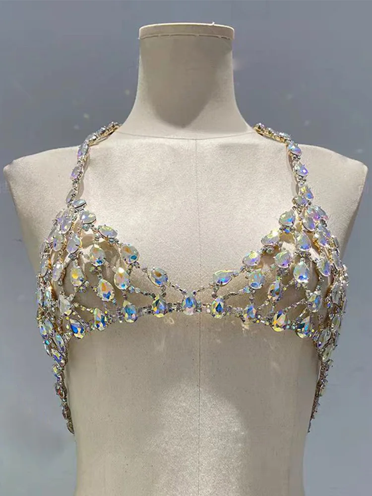 

Fashion Acrylic Diamond Beaded Metal Chain Top