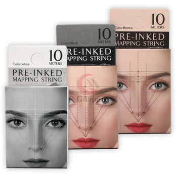 10M Premium Pre Inked Mapping String Eyebrow Ruler Thread Microblading Supply Brow Mapping String with Brown