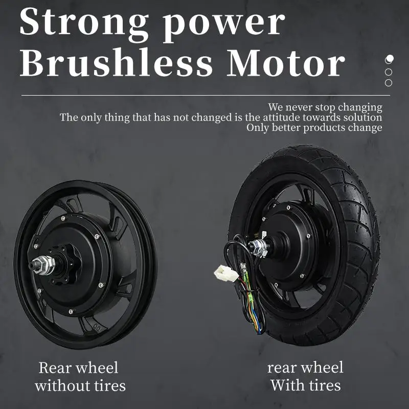 電動自転車用ディスクブレーキ付きブラシレスモーター後輪,12インチ