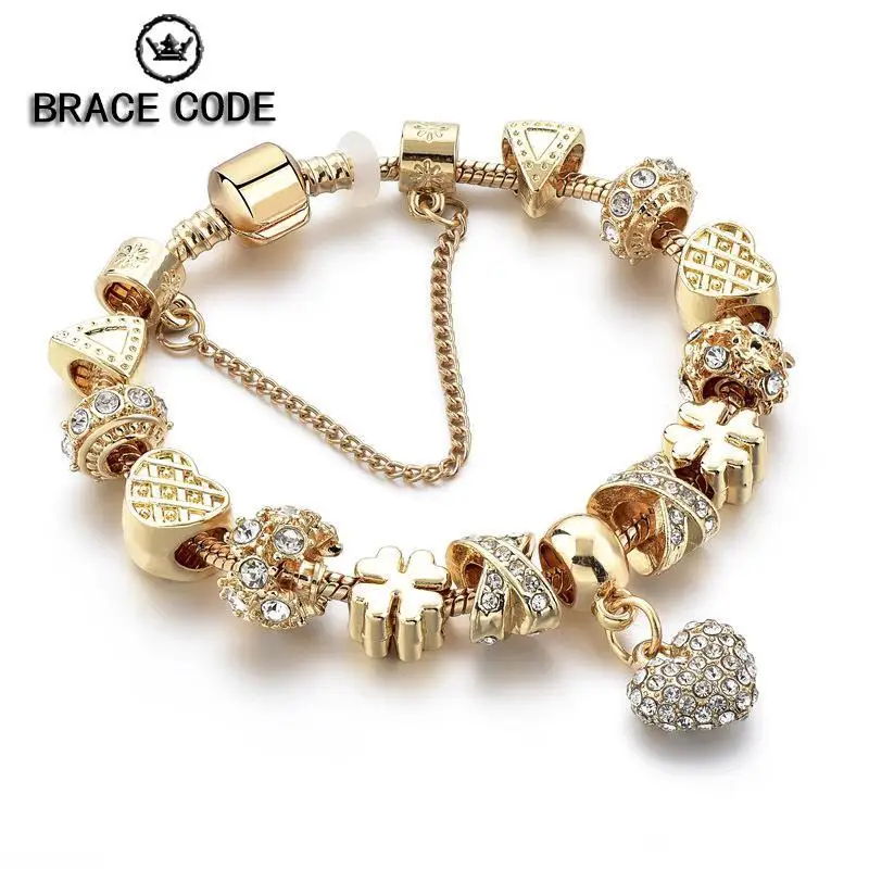 

Женский браслет золотого цвета, со сверкающими элементами для женских ювелирных изделий, аксессуар «сделай сам» Обручение