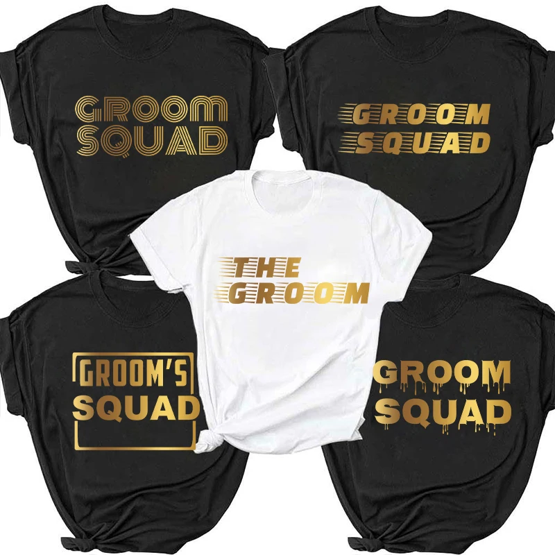 

Groomsman Groom Squad T Shirts Team EVG Future Groom Shirt Single Farewell Bachelor Stag Party Tees Engagement Wedding Tops