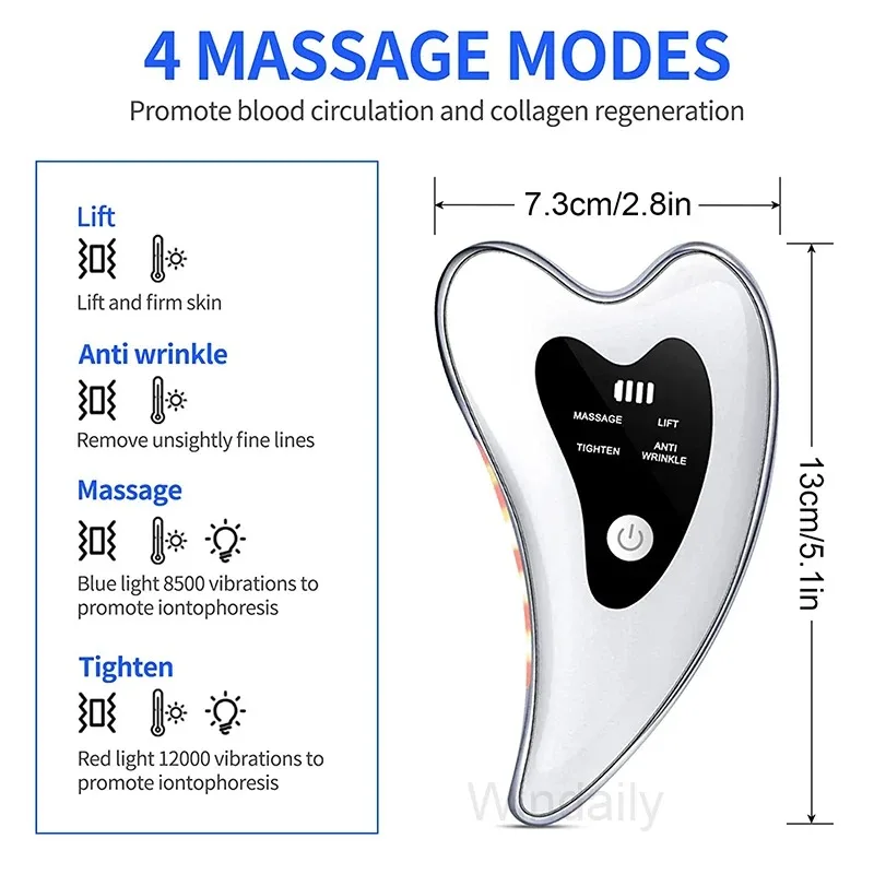 Face Massagers Skin Scraping for Facial Lifting Tighten Care Anti Wrinkle Double Chin Remove Neck Electric Massage Skincare Tool