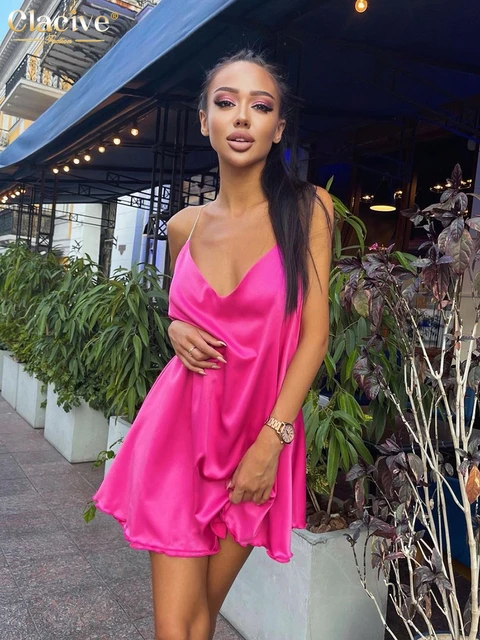 pink silk dress