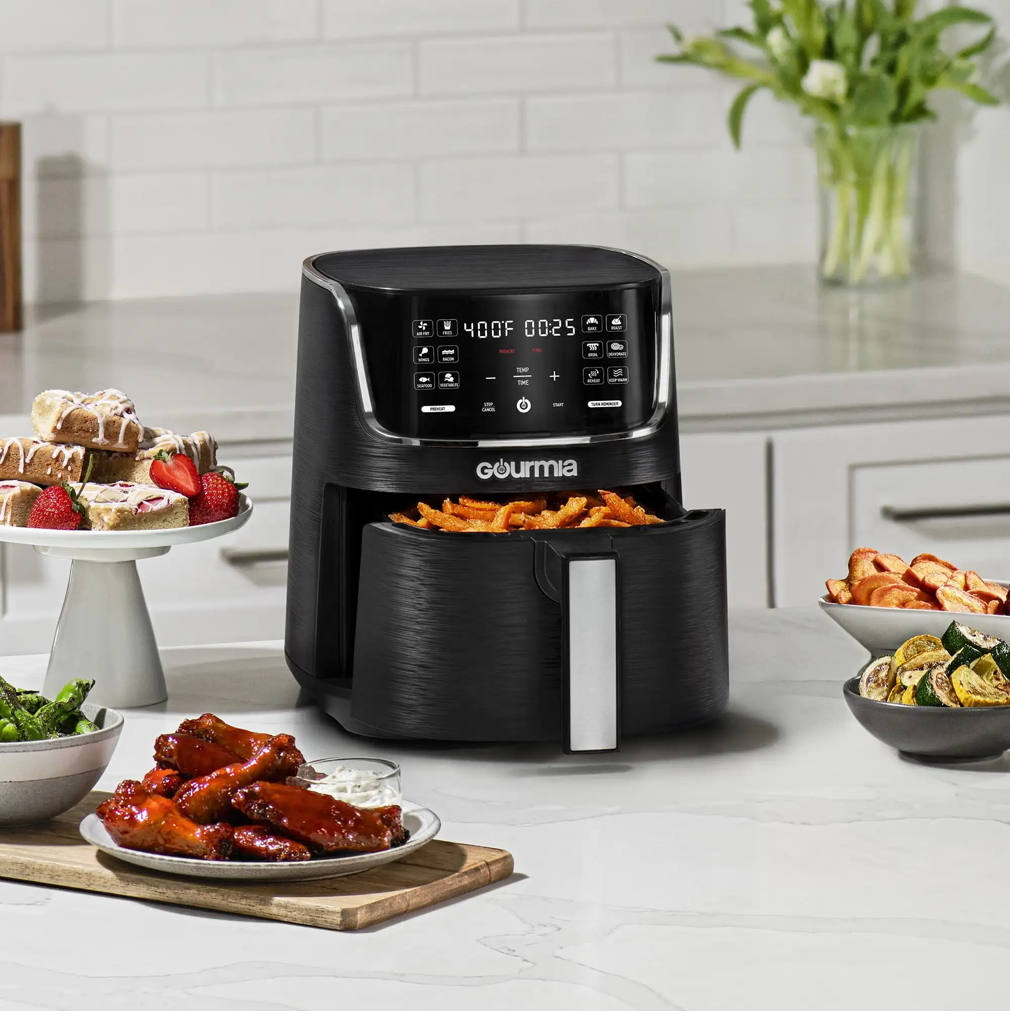 4-Quart Digital Air Fryer with 12 One-Touch Presets, New, GAF414