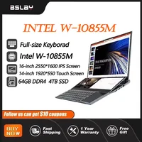 Intel Xeon W-10855M 16.1+14.1 Inch Dual Screen 64GB DDR4 4TB SSD Touchpad HD Camera  6 Cores 12 Threads 5.1GHz Gaming Laptop 1