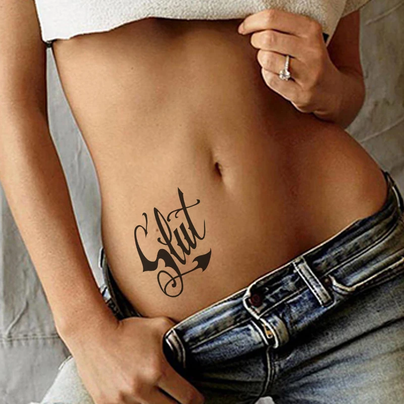 

Waterproof Temporary Tattoo Sticker sexy English Letter Words Arrow Fashion Pattern Flash Tatoo Fake Tatto for Women Men