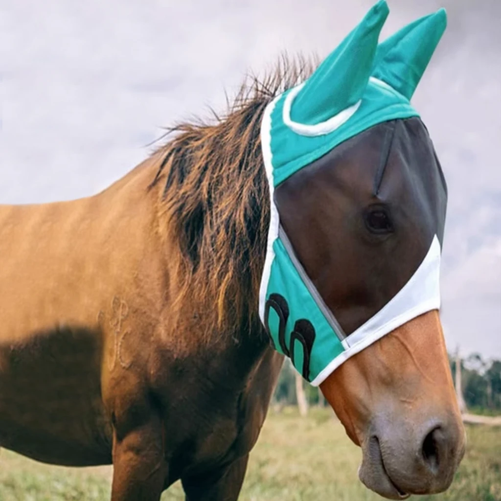 New Anti-mosquito Horse Hood, Multi-size Breathable Horse Mask, Suitable for Small, Medium Large Horses, Pasted to Prevent Mosqu