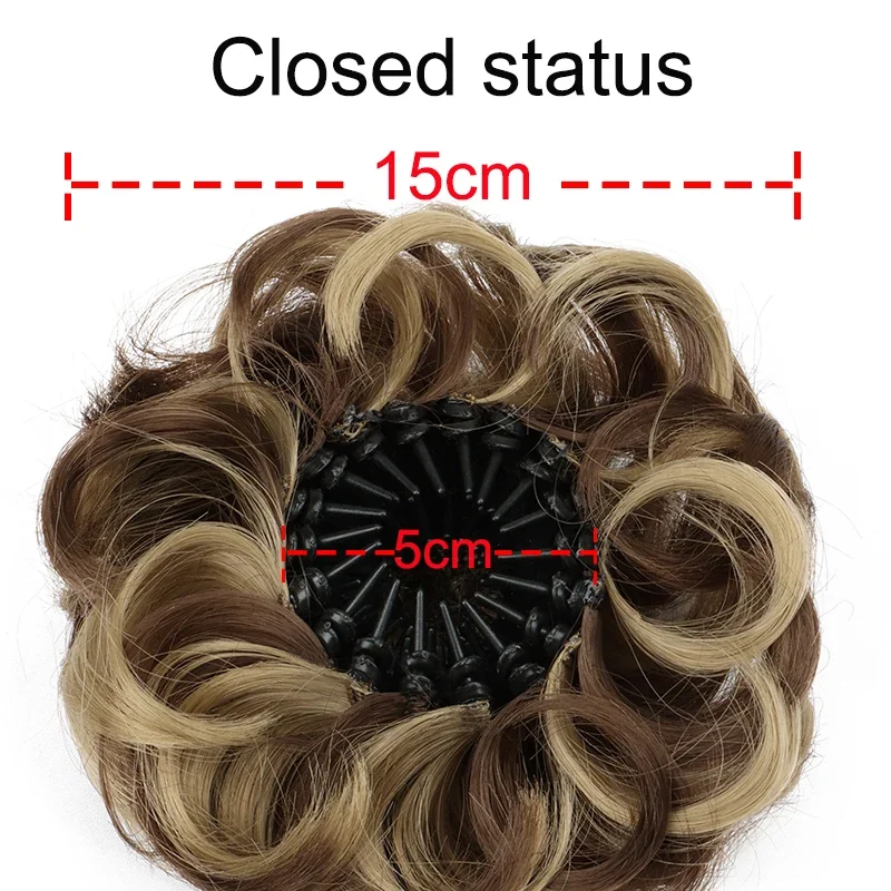 Synthetic Messy Bun Hairpiece Claw Clip-in Hair Extension Stretchable Short Curly Easy to Wear Hair Accessories for Women