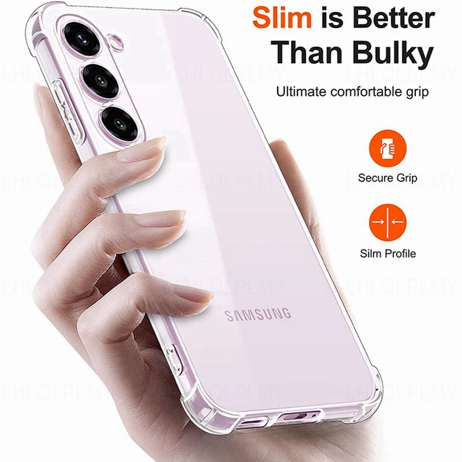 Custodia per telefono in silicone antiurto spessa per Samsung Galaxy M14 M54 A14 A34 A54 5G A24 S23 Plus Ultra Protezione Cover trasparente_voghion.com