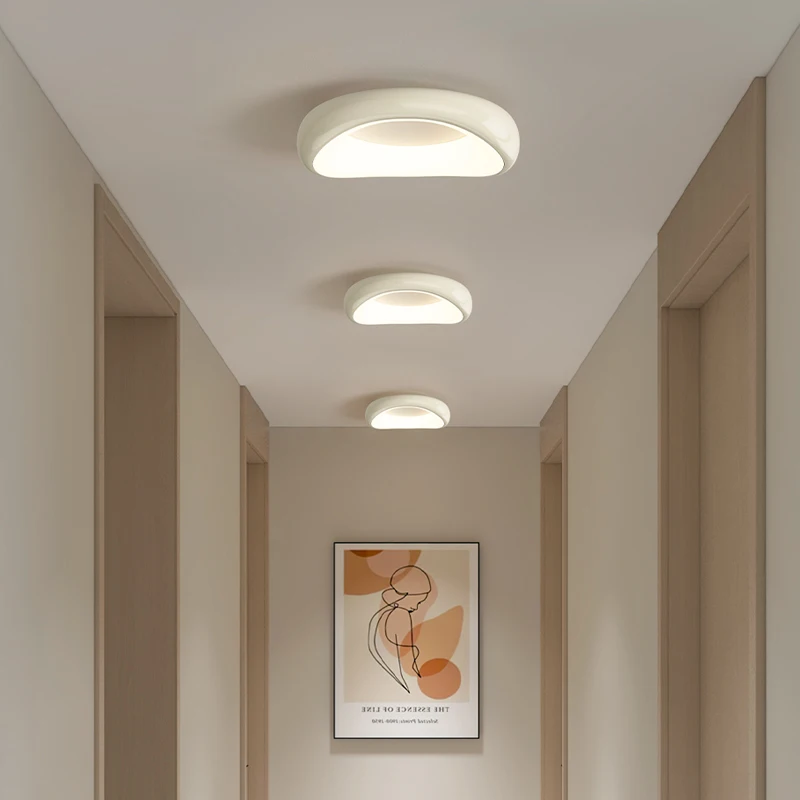 

Cream Style Round Eye-protecting Ceiling Lights Minimalist Modern Creative Nordic Bedroom Corridor Balcony Light Room Lighting