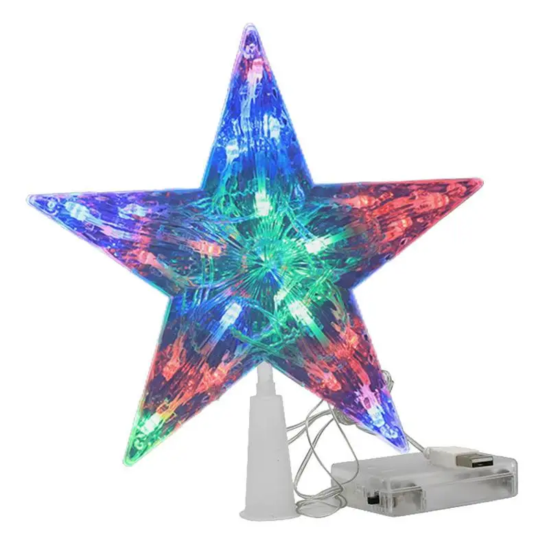 Albero Di Natale Topper | Star Puntale Dell'Albero Di Natale Illuminato Con Luci A Led | Star Cima Di Albero Per Le Vacanze Di Capodanno Festa Di Nata