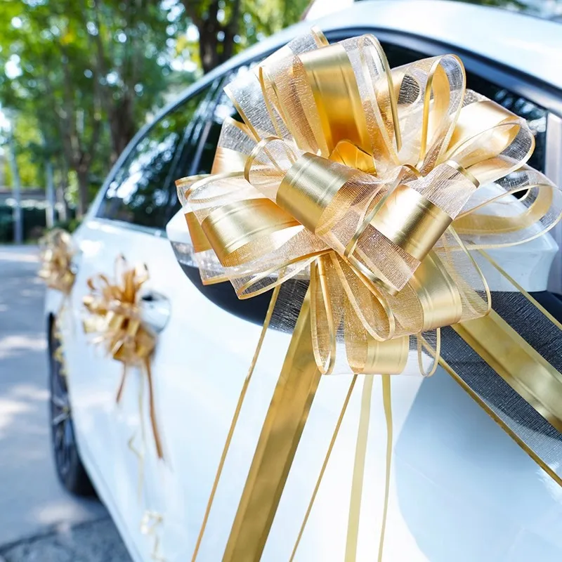 100 Fiocchi Bianchi Per Auto Da Matrimonio – Nodi In Raso Per Decorazioni Feste E Regali