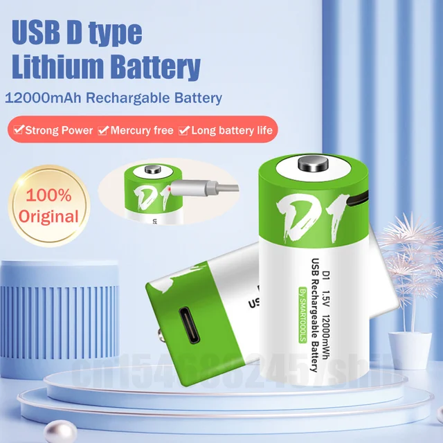 PALO 1,5 V D größe Batterie Typ C USB Aufladbare Li-Ion Batterien D Lipo  LR20 Batterie Für RC Kamera Drone zubehör Gas Herd