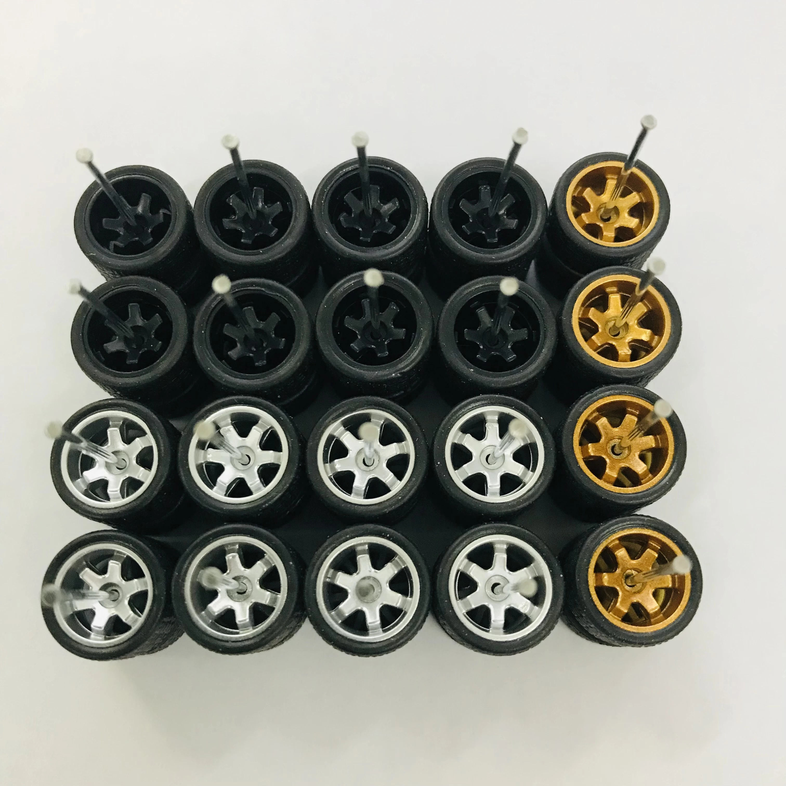 10sets 11mm wheels for 1/64 Scale Alloy Car Models 1/64 wheels with 1/64 Tires + Axles for Hot Wheel/Matchbox/Domeka/Tomy 1:64 3