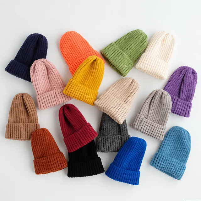 21 Colors Autumn Winter Crochet Baby Hat Girls Boys Cap Kids Beanie Infant Hat Parent-Child Knitted Hat Men Women Wool Cap 1