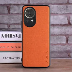 Elegant Luxury Textile Leather Phone Case - Premium Soft Cover for Nova 13i (Orange)
